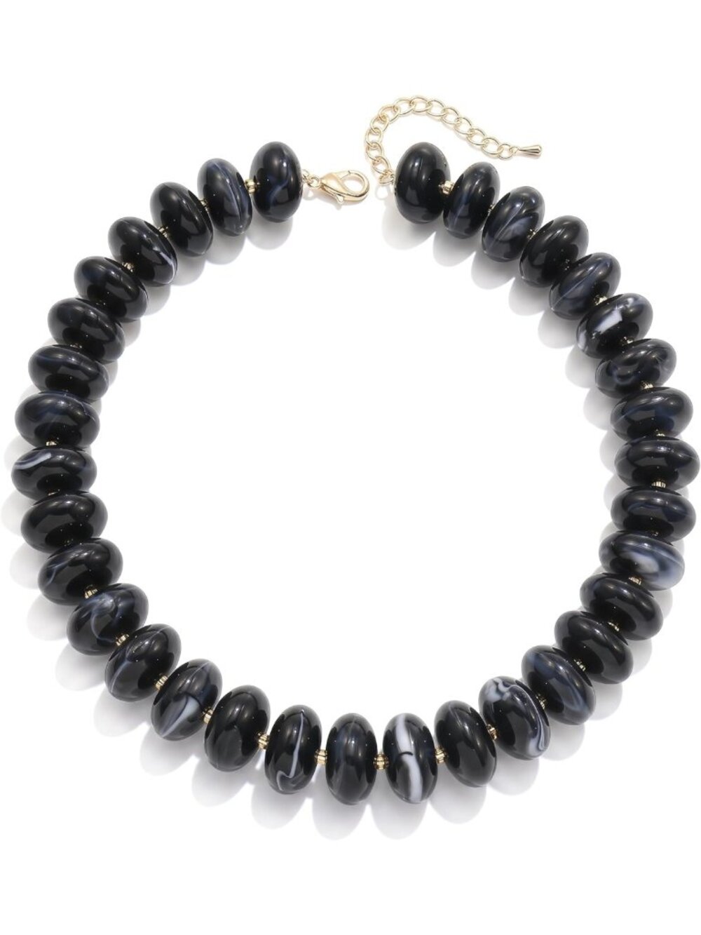 Colorful Chunky Beaded Choker Necklace for Women | Thick Acrylic Disc Statement